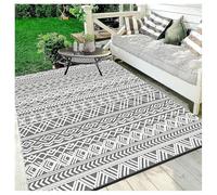 Reversible Waterproof Plastic Straw Mat - Large Foldable Lightweight Outdoor Rug for Camping Picnic Garden Terrace Indoor & Outdoor Use (10.1 x 304.8 cm)