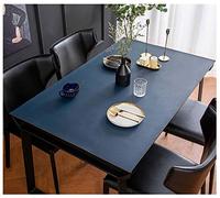 Reversible Waterproof PU Tablecloth 2mm Thick Stain Resistant Easy Clean Dark Blue & Yellow 80x135cm - Ideal for Home Dining Parties & Events