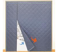 Reversible Wide Magnetic Thermal Insulated Door Curtain for Winter,Thicken Polyester Fiberfill & Heavy Duty Oxford Cloth,Temporary Window Insulation Cover Curtain for French Sliding Door,74”x81,Grey