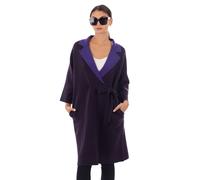Reversible Wool-Blend Cardigan Coat - 2-in-1 Outerwear CY Purple One Size