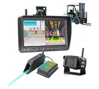 Reversing Camera 7'' IPS Digital Wireless DVR Monitor HD Forklift Front View Camera Magnetic Battery Positioning BSD Radar Kit(Add 128GB,Monitor with 2camera)