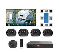 Reversing Camera Bus RV Truck Van Ai 360 Panoramic Camera System With 3D Bird Eye View SN307 Car Camera DVR Recorder Calibration Cloth