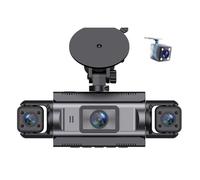 Reversing Camera For Car Dvr Video Recorder Night Vision 24H Parking Monitor Black Box 360° Recording 4 Channel Dash Cam Wifi Dashcam Car Reverse Camera(4Ch DVR,128G SD Card)