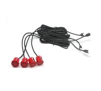 Reversing Camera Kit 4pcs 18.5mm Car Parking Sensor Park tronic Reverse Probe Black Red Grey Silver White for Vehicles Fitting(Red)
