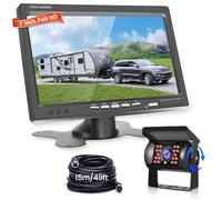 Reversing Camera Kit for Van, Hodozzy Backup Camera with 7 Inch 1080P IPS Monitor+One Camera+15m/49ft Cable, Support 2 Cameras DIY Parking Line Image Flip Night Vision Waterproof Rear View Camera
