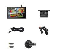 Reversing Camera Wireless 7 Inch Touch Screen DVR Monitor Split Screen 1/2x BSD AI Detection Solar Backup Camera No Harm Installing Rv(128G,1 Kit)