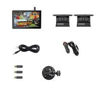 Reversing Camera Wireless 7 Inch Touch Screen DVR Monitor Split Screen 1/2x BSD AI Detection Solar Backup Camera No Harm Installing Rv(32G,2 Kit)