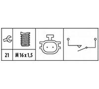HELLA 6ZF 181 612-061 Switch, reverse light - 12V - 2-pin connector - Bolted - Normally Open Contact - Electric