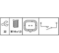 Reversing light switch oval 6ZF 008 621-331 HELLA for CITROËN PEUGEOT FIAT DS