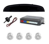 Reversing Radar Kit Car Digital Screen Parking Sensor Backlight Display With Switch 4 22mm Reverse Detector Rear Vehicles Assist Sensor(Silver)