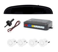 Reversing Radar Kit Car Digital Screen Parking Sensor Backlight Display With Switch 4 22mm Reverse Detector Rear Vehicles Assist Sensor(White)