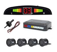 Reversing Radar Kit Car Digital Screen Parking Sensor Backlight Display With Switch 4 22mm Reverse Detector Rear Vehicles Assist Sensor(Black)