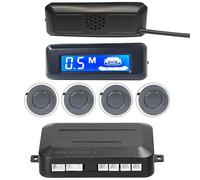 Reversing Radar Kit Car Reverse Radar Kit 12VDC Vehicle Parking Sensor 4 Sensors Backup Assist with Distance Display Car Rear Reversing Radar Sensors