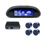 Reversing Radar Kit Parking Sensor Kit Car Parktronic LCD Display Backlight Reverse Backup Radar Monitor 4 Sensors 22mm 12V Car Rear Reversing Radar Sensors(Blue)