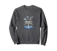 Reveur House Blue Dreamers Sanctuary Starry Night Whimsy Sweatshirt, Adult Unisex, Dark Heather Grey, M