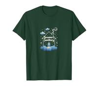 Reveur House Blue Dreamers Sanctuary Starry Night Whimsy T-Shirt, Men, Forest Green, S