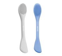 REVEX Silicone Face Mask Applicator, 2 Packs Face Mask Brushes for Mud, Clay, Charcoal, Mixed Mask, Soft Makeup Brushes for Applying Cream, Lotion (Sky Blue+Grey)