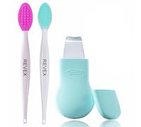 REVEX Silicone Nose Blackhead Remover Tool Set,Blackhead Scraper Tool,2Pcs Pore Cleaning Brush, Face Scrubber Skin Spatula, Pore Scrubber for Deep Cleansing,Face Exfoliator Scrubber for Women Men