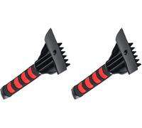 RevHeads Ice Scraper for Car Windshield & Windows - Tough Reinforced Plastic Handle - Chisel Side for Frost, Claw Side for Icy Chunks (Pack of 2)