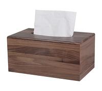 Reviaras Walnut Wood Tissue Box Cover with Slide-Out Bottom - Rectangular for Bathroom, Bedroom, Dinner Table, Office
