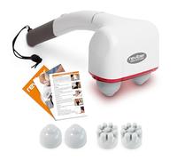 Reviber Zen Physio Handheld Deep Tissue Massager, Portable Body Massager, Electric Percussion Massage Tool for Back, Neck, Legs & Muscle Recovery/Sore Muscles, 2 Interchangeable Heads, Dual Speed