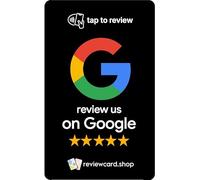 Review Card | NFC Google Review Card - Boost Your Sales and Rank at The top of The Search. (Black, Pack of 5)