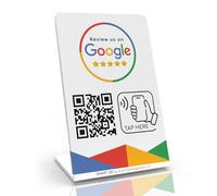 Review Tap Stand for Google Reviews - 1 Stand - QR & Tap NFC Stand - Instant Review Us Tap Stand - iPhone & Android - Boost my Reviews Stand - Set Up at Home | by MESSAGENES