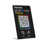 Review us on Google Stand, QR Code & NFC Contactless- Tap to Review Countertop Display - Black