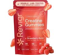 Revigr, Max 5000mg Lab Tested with COA, 90 Creatine Monohydrate Gummies, Vegan & Sugar-Free, Premium Pre-Workout, Gym Supplement (1 Month Supply) (Stawberry Burst)