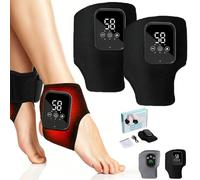 Revimora Cozy Ankle Massager, 3 in 1 Foot Massager, Ankle and Heel Massager with 3 Massage Modes & 5 Heat Levels, LCD Display, USB Rechargeable, Foot Massagers for Pain and Circulation (Black*2)