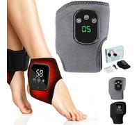 Revimora Cozy Ankle Massager, 3 in 1 Foot Massager, Ankle and Heel Massager with 3 Massage Modes & 5 Heat Levels, LCD Display, USB Rechargeable, Foot Massagers for Pain and Circulation (Gray)