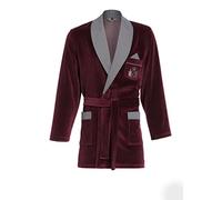 Revise RE-111 Short Dressing Gown - Smoking Jacket - with embroidered pocket Burgundy red - XL