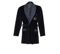 Revise RE-111 Short Dressing Gown - Smoking Jacket - with embroidered pocket Darkblue C3 - M