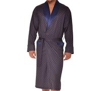 Revise RE-502 Elegant Men's Dressing Gown - Classic style - Darkblue - L