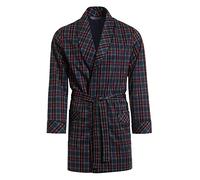 Revise RE-502 Elegant Short Men's Dressing Gown - Smoking Jacket - Dark checkered - 4XL