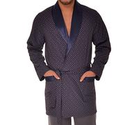 Revise RE-502 Elegant Short Men's Dressing Gown - Smoking Jacket - Darkblue - S