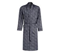 Revise RE-504 Elegant Men's Dressing Gown - Light and thin - 100% cotton- Black/Grey - 3XL