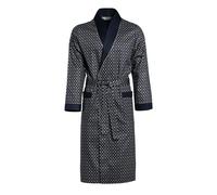 Revise RE-504 Elegant Men's Dressing Gown - Light and thin - 100% cotton- Darkblue - M