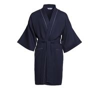 Revise RE-513 Men's Kimono Dressing Gown 100% Linen Premium Quality, darkblue, 3XL/4XL