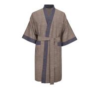 Revise RE-516 Mens Kimono Dressing Gown - 100% Cotton - Premium Quality, brown, M/L