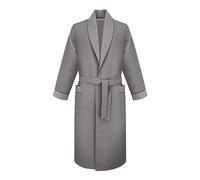Revise RE-519 Men's Dressing Gown - Universal - 100% Cotton Waffle Weave - Elegant - Lightweight, gray, XXXXL