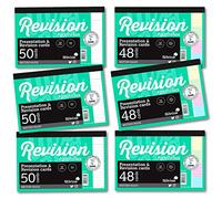 Revision Card Study Bulk 6 Pack | 3 x 50 White and 3 x 48 Multi Colour A6 (6x4”) Lined Luxpad Silvine Revision Cards EAP-3W3C-REV