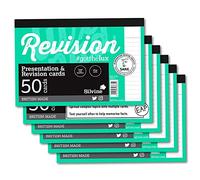 Revision Card Study Bulk Pack | 6 x 50 A6 (6x4”) White Lined Luxpad Silvine Revision Cards