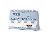 Revision Flash Cards Spiral Bound 8" x 5" - 160gsm Ruled Perforated Note Cards Double Sided Study Cards for Revision Notes -50 White Sheets (1)