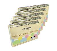 Revision Flash Cards Spiral Bound 8" x 5" - 160gsm Ruled Perforated Note Cards Double Sided Study Cards for Revision Notes -50 Colour Sheets (5)