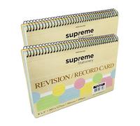 Revision Flash Cards Spiral Bound 8" x 5" - 160gsm Ruled Perforated Note Cards Double Sided Study Cards for Revision Notes -50 Colour Sheets (2)
