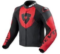 Revit Argon 3 perforated Motorcycle Leather Jacket, black-red, size 50 for Men