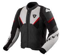 Rev'it Automate Leather Motorbike Motorcycle Jacket - Black / Light Grey