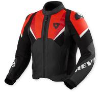 Revit Automate perforated Motorcycle Leather Jacket, black/neon red, size 58