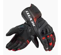 Rev'it Control Motorcycle Motorbike Leather Gloves Black / Neon Red